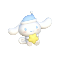 a blue and white stuffed animal holding a star