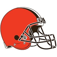 a cleveland browns helmet on a white background