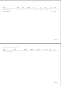 a white and green invoice template with a green background