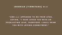 jeremiah yimmuel verse 13 and appeared to me from asar saying, i have loved you from a