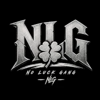 the logo for no luck gang on a black background