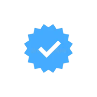 a blue check mark icon on a black background stock illustration