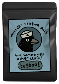 a sticker pack with a crow in a sailor's hat