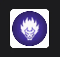 a blue circle with an image of a dragon head on it