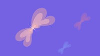 two butterfly wings on a purple background