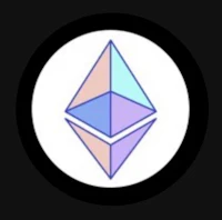 the ethereum logo on a black background