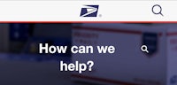 a screenshot of the usps website with the words how can we help?
