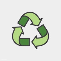 a green recycling symbol on a white background