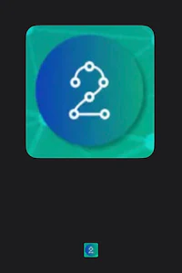 a phone with a blue and green icon on it