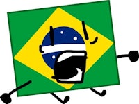 a brazilian flag with an angry face