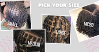 a series of pictures showing different sizes of dreadlocks