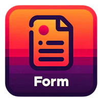a square icon with the word form on it