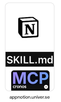 a logo with the words skill md and mcp