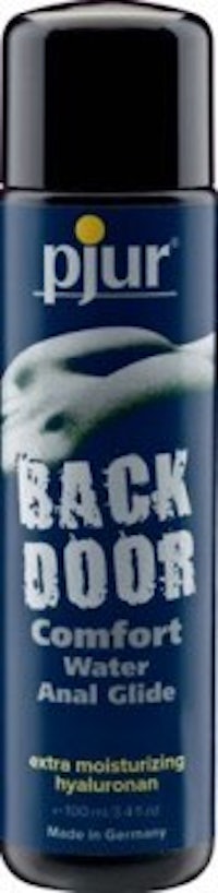 a jar of back door comfort anal lubricant