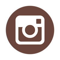 an instagram icon in a brown circle