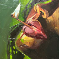a painting of a woman smoking a cigarette