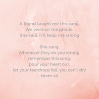 a friend told me this song, we were on the phone, she said keep song