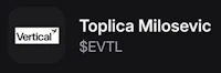 a black and white logo with the words topica milosovic vertical sevtl