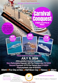 carnival conquest cruise flyer