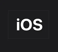 the ios logo on a black background