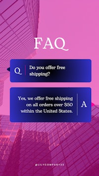 a faq with a pink skyscraper