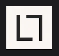 a black and white logo with the letter l