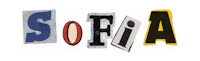 the logo for sofia is shown on a white background