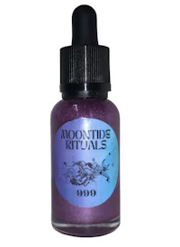 a bottle of purple liquid with the words aoontine rituals on it