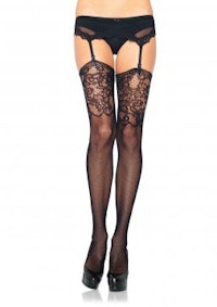 black lace thigh high stockings