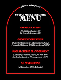 social media services menu