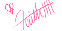 the word faith is written in pink on a black background