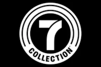 the seven collection logo on a black background
