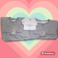personalised t - shirts for a couple and a baby