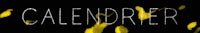 the word calendarier is written in yellow on a black background