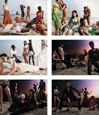 a series of pictures of people on the beach