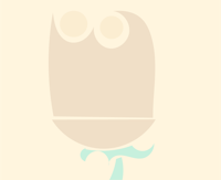 an owl sitting on a beige background