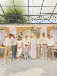 a group of people posing for a picture