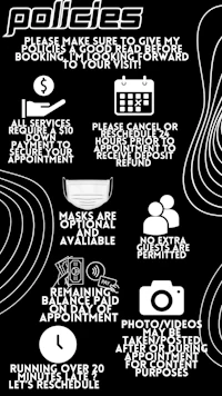 a black and white poster with different types of policies