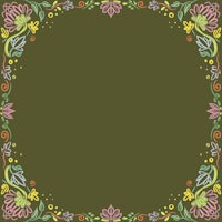 a floral frame on a green background