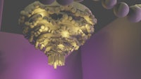 a 3d rendering of a chandelier in a room