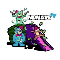 teddy bears on a slide with the words new wave