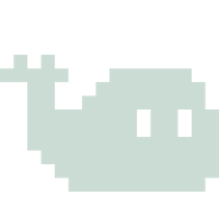 a pixelated image of a whale on a black background