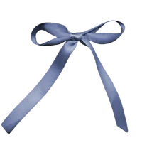 a blue satin bow on a black background