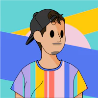 a cartoon illustration of a man wearing a hat and striped shirt