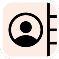 a black and white icon with a person's face on it