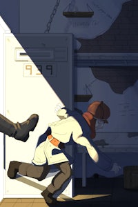 a man is trying to open a door