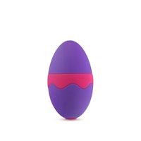 a purple and pink egg on a white background