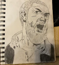 a drawing of a man with a beard