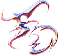the logo of a game with a blue and silver design