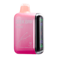 a pink bottle with the words geek bar pulse on it